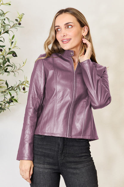 Mock Neck Zip Up Jacket - In Style Chics Boutique LLC