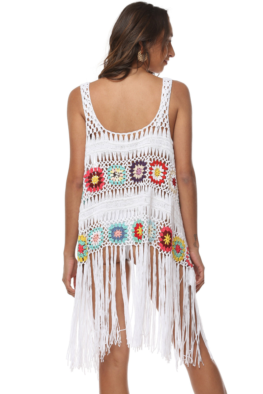 Openwork Fringe Detail Embroidery Sleeveless Cover-Up - More Colors! - In Style Chics Boutique LLC