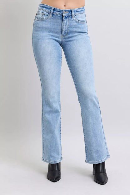 Judy Blue Mid Rise Thermal Bootcut Jeans 💙 at In Style Chics Boutique 