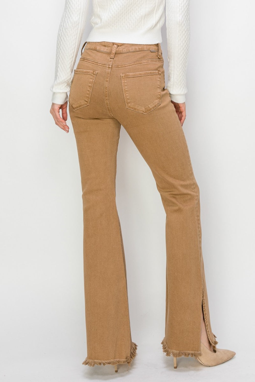 RISEN Bailey Full Size High Waist Side Slit Flare Jeans - In Style Chics Boutique LLC