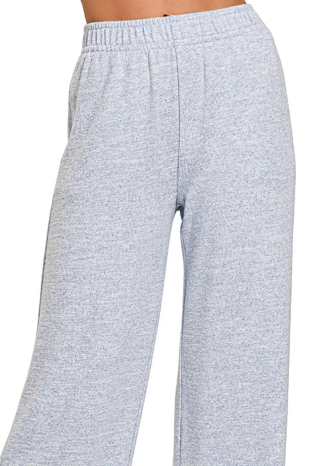 Soft Melange Hacci Elastic Waistband Lounge Pants at In Style Chics Boutique 