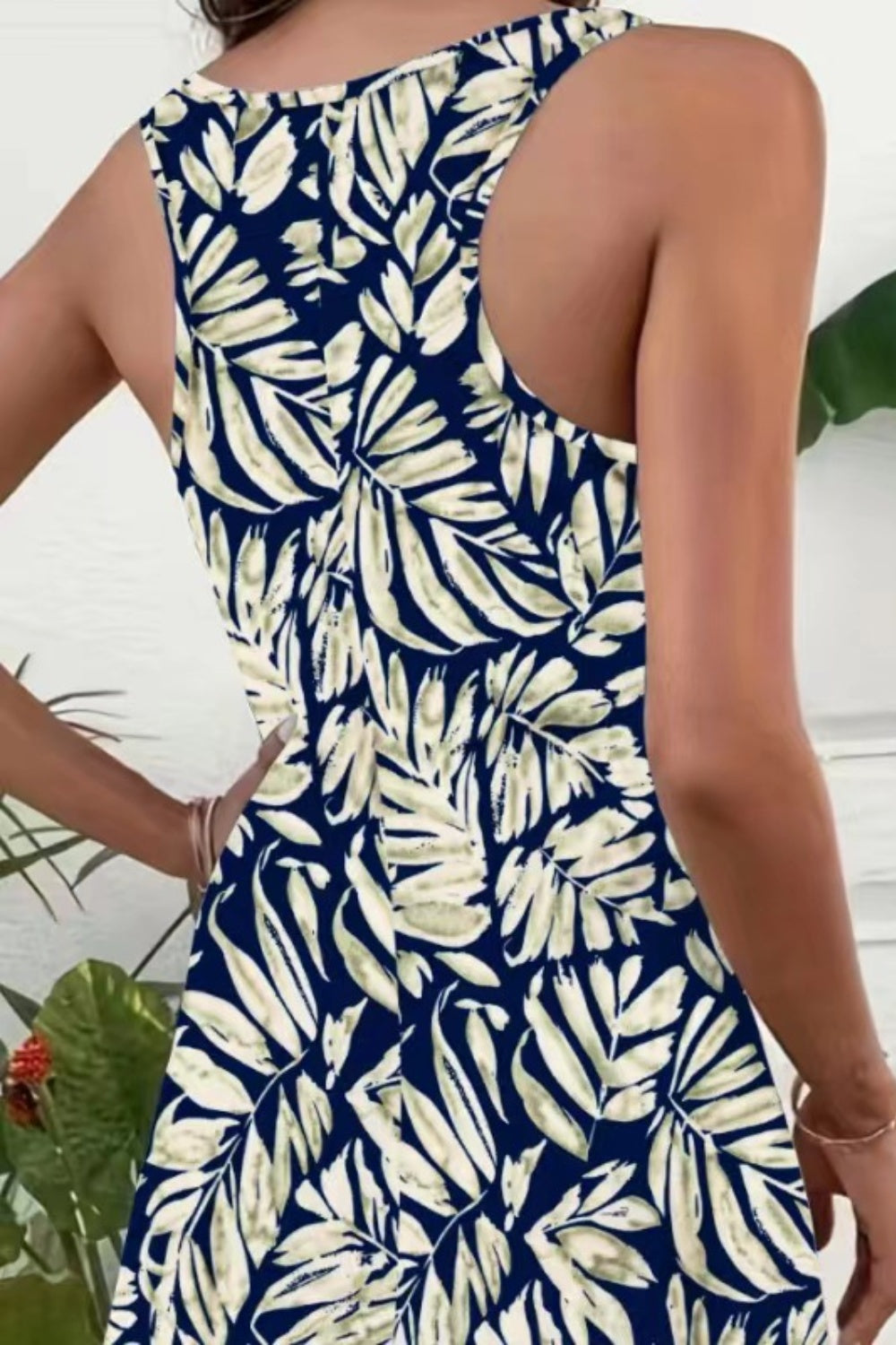 Printed Scoop Neck Wide Strap Mini Dress - In Style Chics Boutique LLC