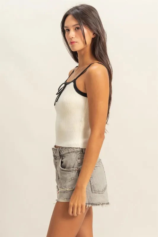 Square Neck Ribbed Knit Cami - Cute Summer Clothes - In Style Chics Boutique Women's Juniors Apparel Online 