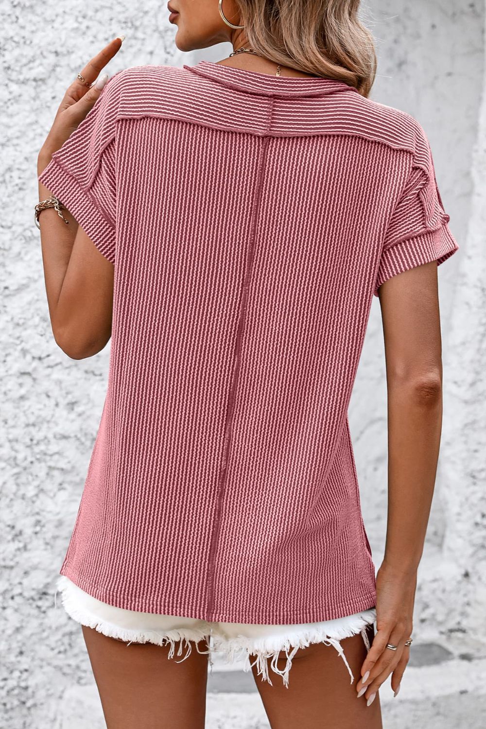 Striped Round Neck Short Sleeve T-Shirt - More Colors! - In Style Chics Boutique LLC