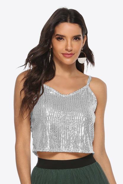 Sequin Cropped Cami - In Style Chics Boutique LLC