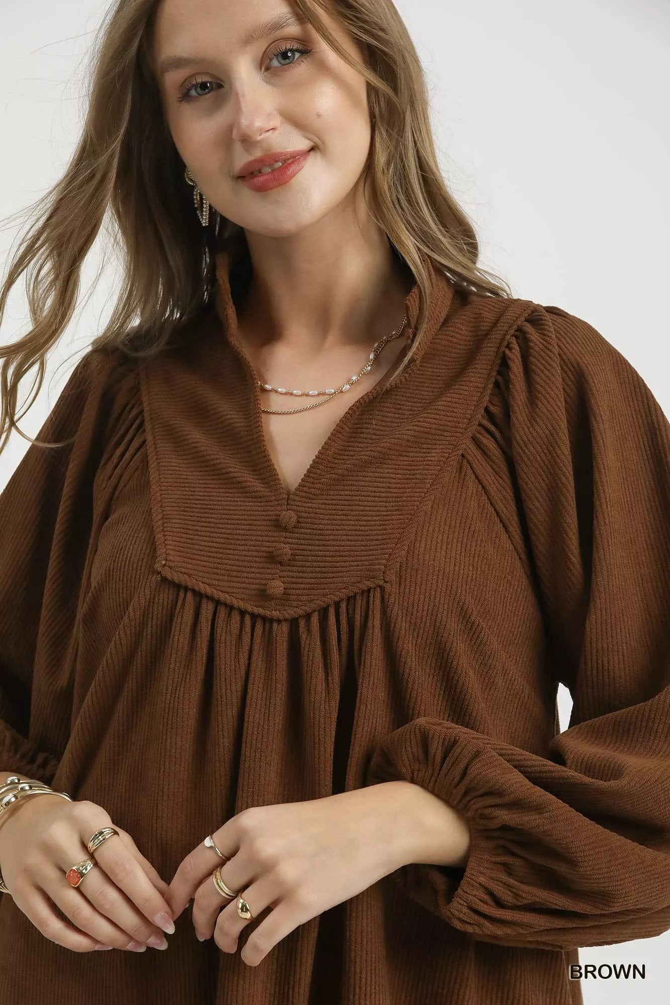 Corduroy Tiered Babydoll Dress in Brown 🤎  at In Style Chics Boutique 