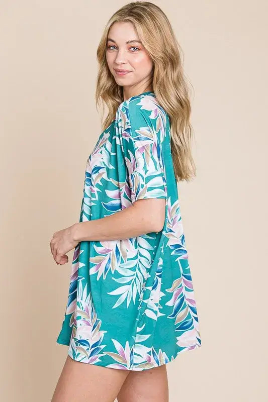 Loose Fit Vintage Floral Tunic Top - In Style Chics Boutique Fashion for Women