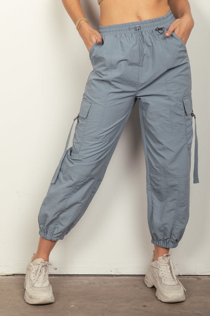 VERY J Elastic Waist Woven Cargo Pants - In Style Chics Boutique LLC