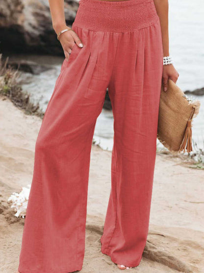 Full Size Smocked Waist Wide Leg Pants - More Colors! - In Style Chics Boutique LLC