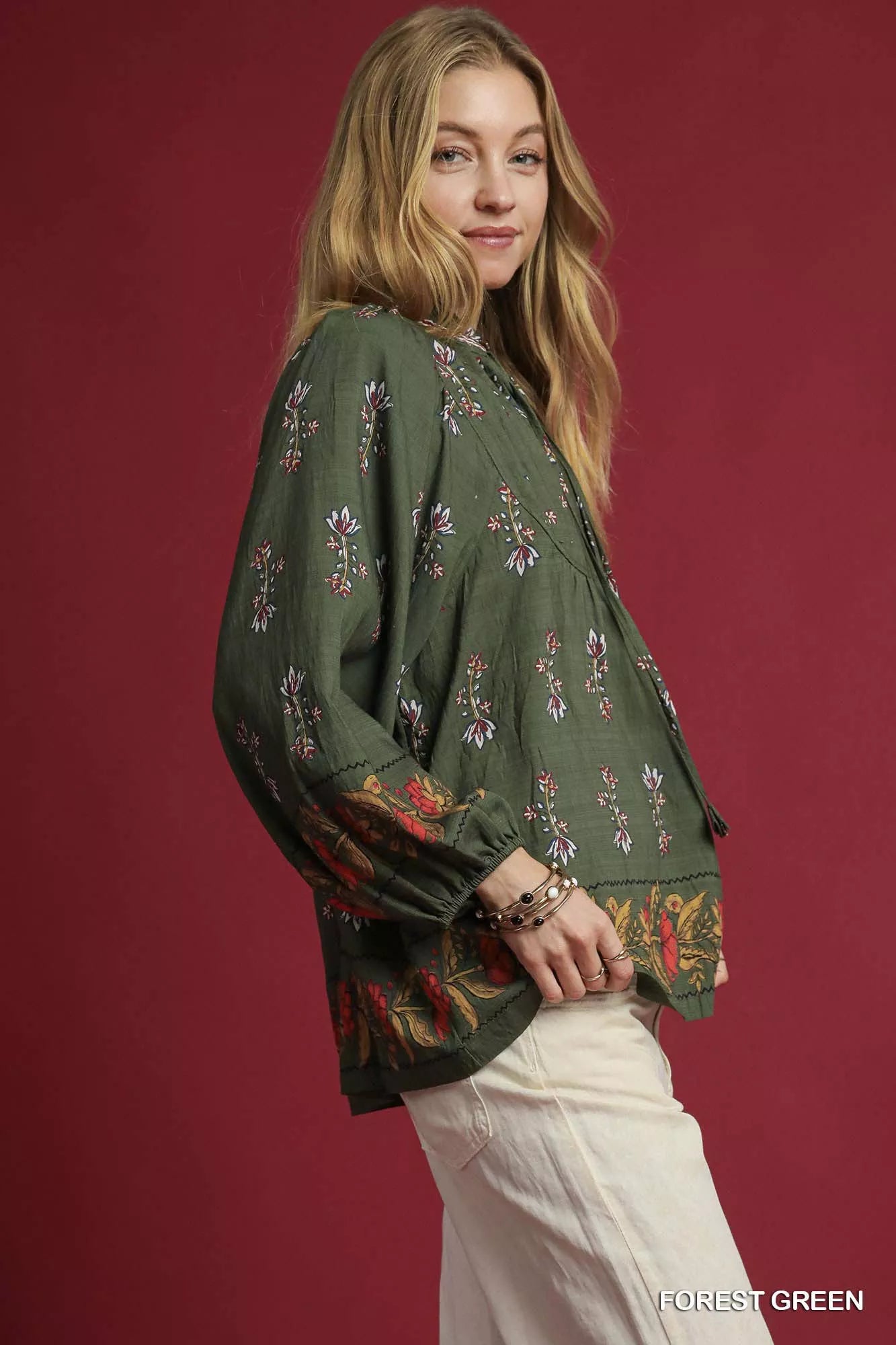 Floral Boho Peasant Blouse at In Style Chics Boutique 