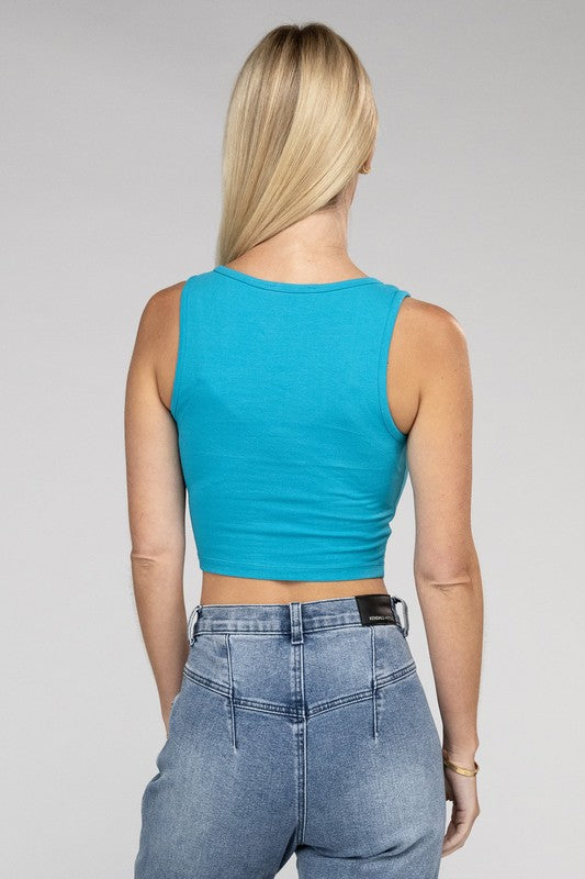 Cotton Square Neck Cropped Cami Top - More Colors! - In Style Chics Boutique LLC