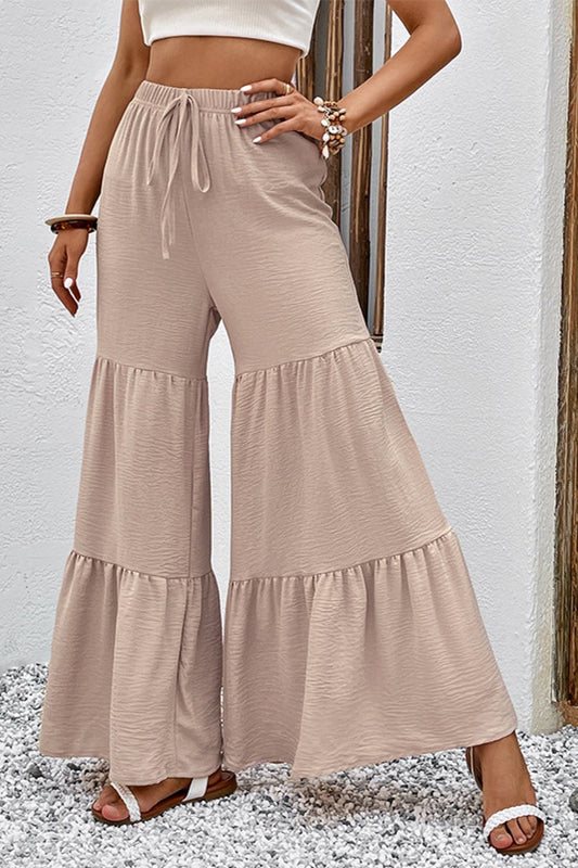 Drawstring Waist Tiered Flare Culottes - In Style Chics Boutique LLC