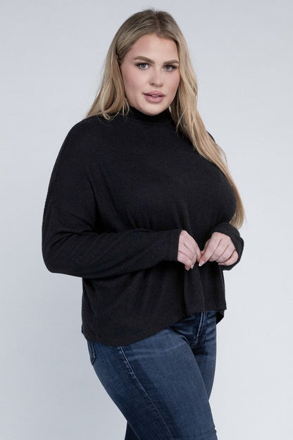 Plus Drop Shoulder Long Sleeve Top - In Style Chics Boutique LLC