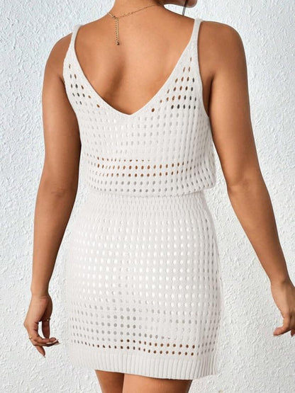 Openwork V-Neck Sleeveless Cover Up Dress - More Colors! - In Style Chics Boutique LLC