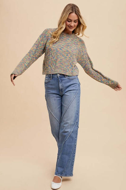 Annie Wear Decorative Seams Wide Leg Jeans - In Style Chics Boutique LLC