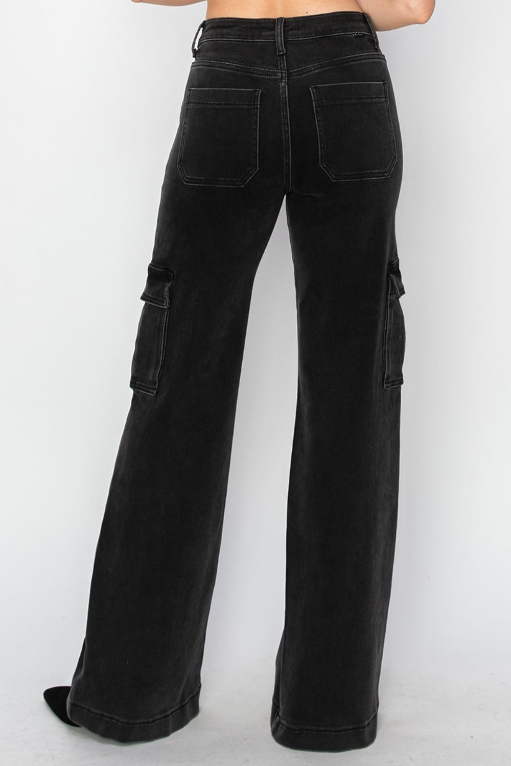 Womens Risen Full Size High Rise Wide Leg Cargo Jeans - In Style Chics Boutique LLC