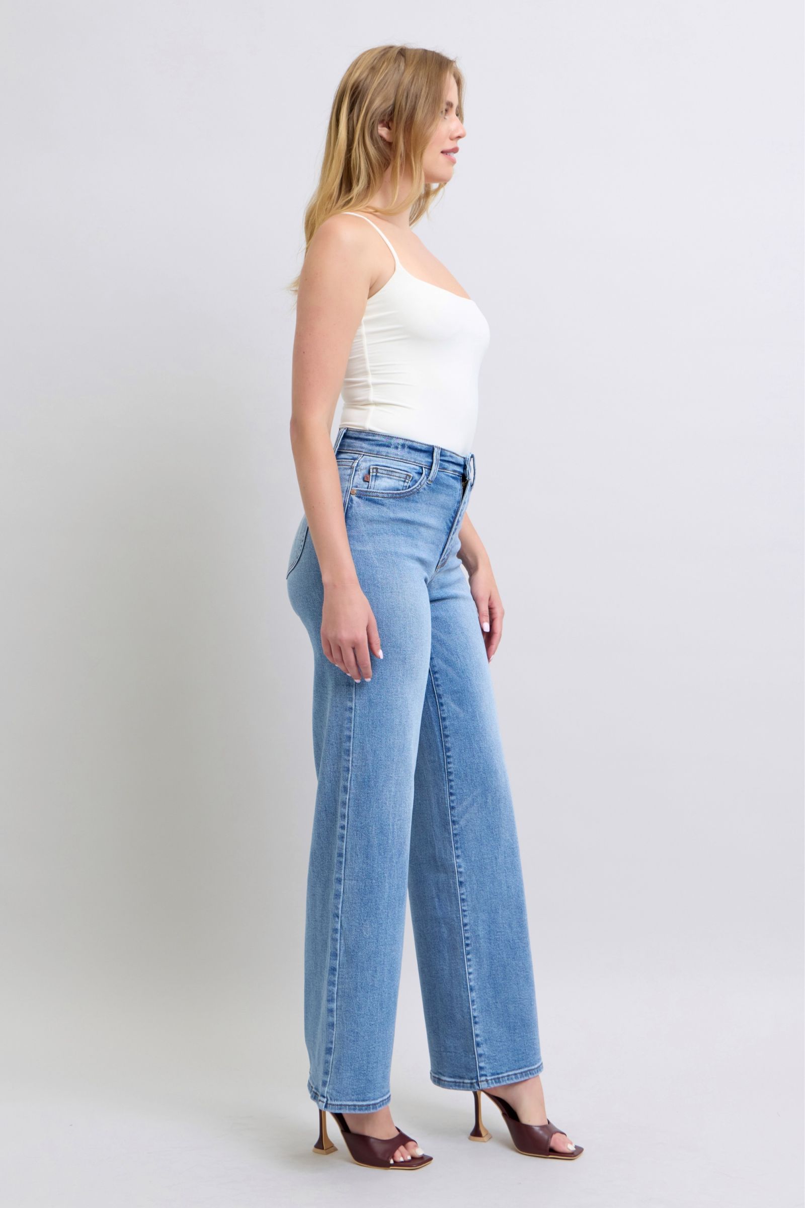 Judy Blue Full Size Wide Leg Jeans with Pockets - In Style Chics Boutique LLC