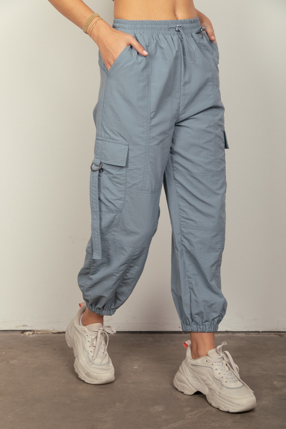 VERY J Elastic Waist Woven Cargo Pants - In Style Chics Boutique LLC