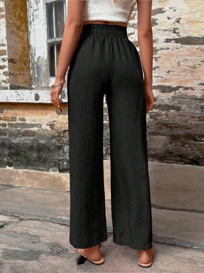 Tied High Waist Wide Leg Pants with Pockets - In Style Chics Boutique LLC