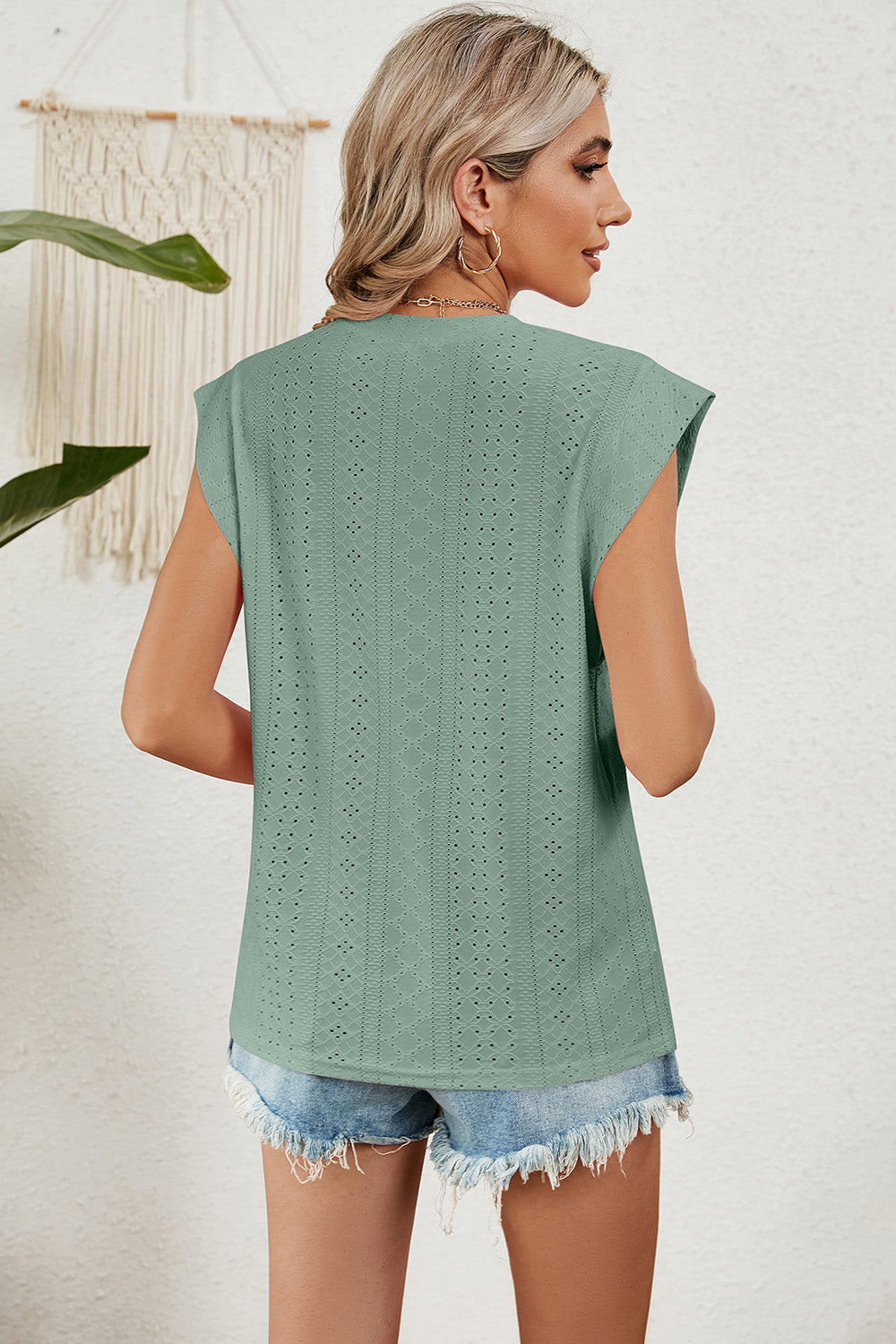 Eyelet Round Neck Tank - More Colors! - In Style Chics Boutique LLC