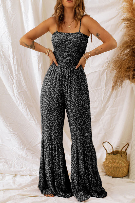 Floral Spaghetti Strap Wide Leg Jumpsuit - In Style Chics Boutique LLC