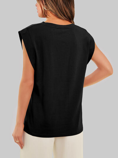 Cap Sleeve T-Shirt, Round Neck  - In Style Chics Boutique 