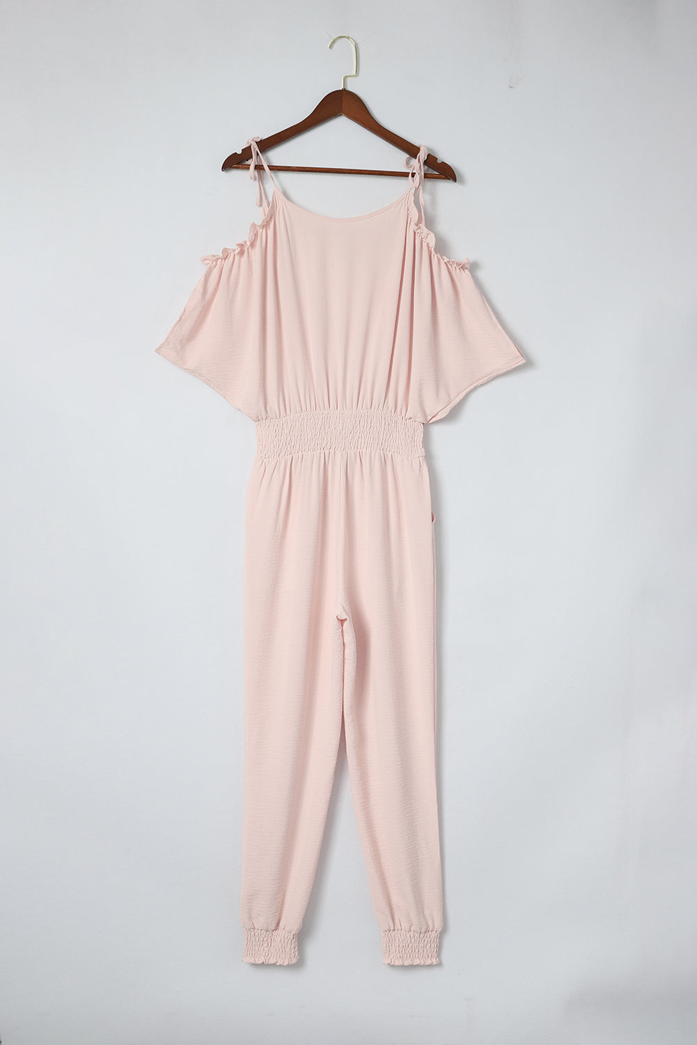 Frill Surplice Cold Shoulder Jumpsuit - In Style Chics Boutique LLC