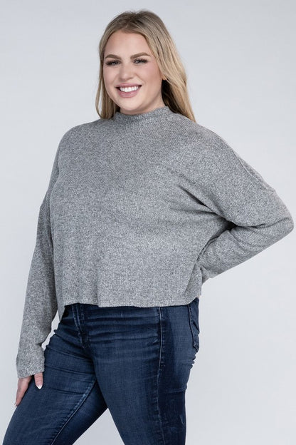 Plus Drop Shoulder Long Sleeve Top - In Style Chics Boutique LLC