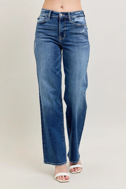 Judy Blue 90's Straight Leg Jeans, High Waist - Best Jeans for Women - In Style Chics Boutique 