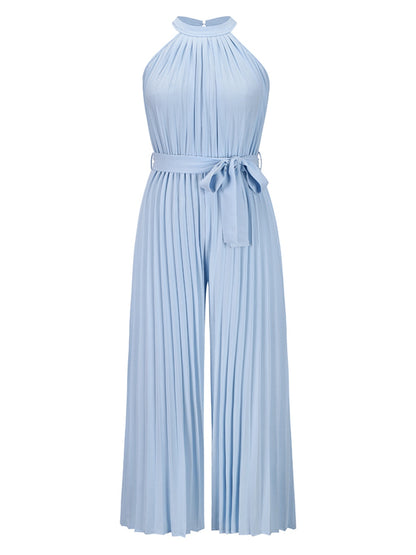 Cutout Tied Pleated Sleeveless Jumpsuit - In Style Chics Boutique LLC