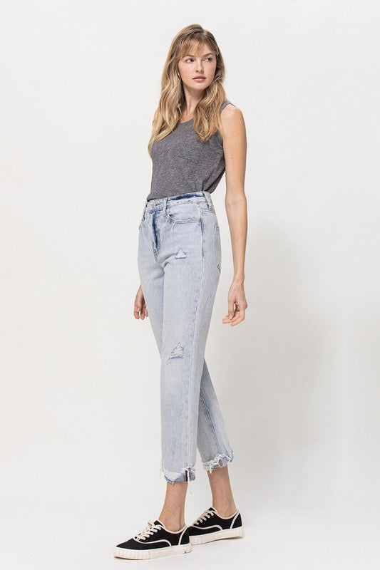 Super High Relaxed Cuffed Straight Jeans for Women - In Style Chics Boutique LLC