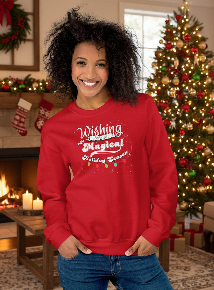 Shop Magical Holiday Season Festive Crewneck Sweatshirt ❄️ at In Style Chics Boutique 