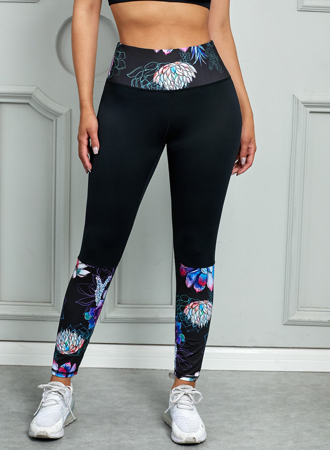 Printed Wide Waistband Active Leggings - Also in Gray! - In Style Chics Boutique LLC