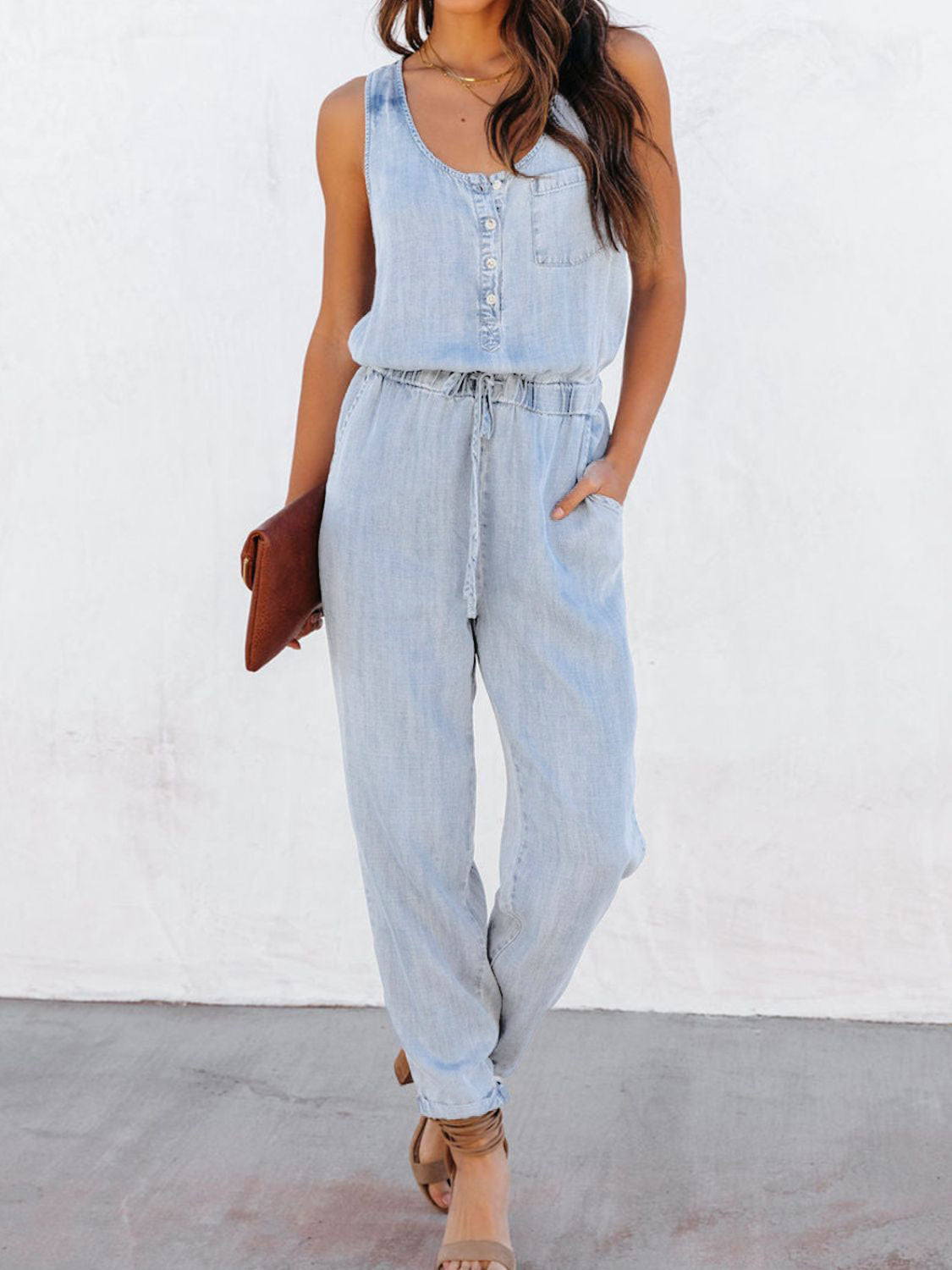 Drawstring Waist Sleeveless Jumpsuit - More Colors! - In Style Chics Boutique LLC