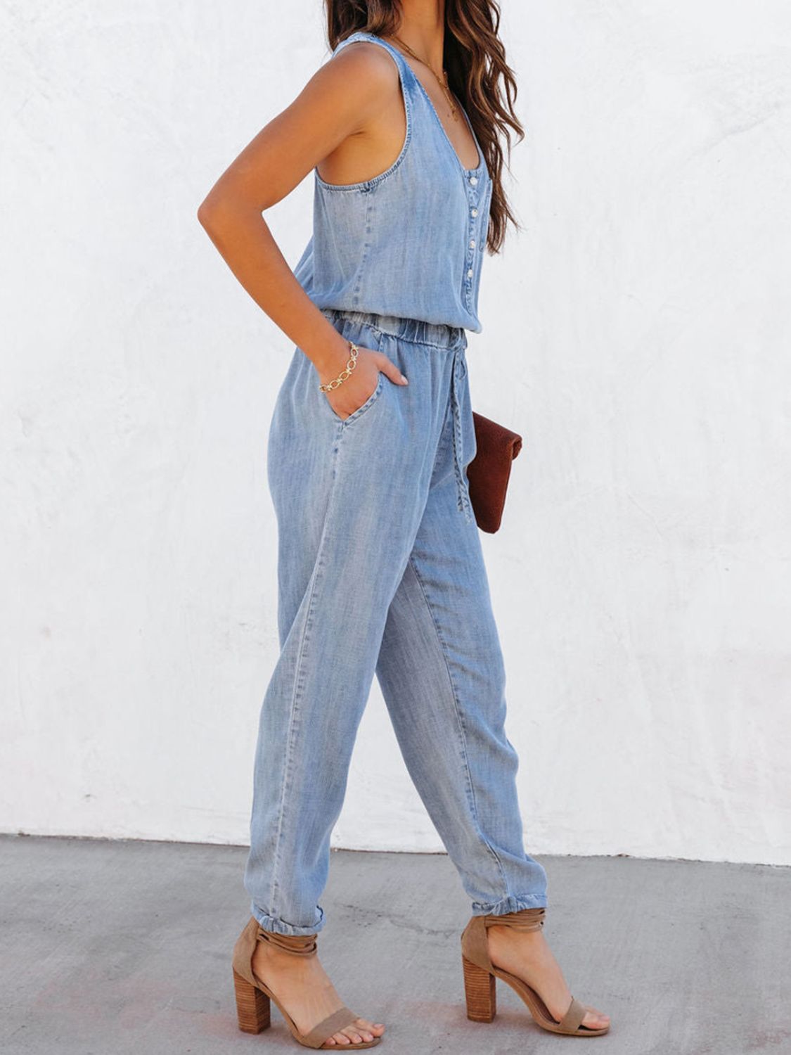 Drawstring Waist Sleeveless Jumpsuit - More Colors! - In Style Chics Boutique LLC