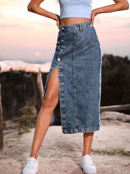 Button Down Denim Skirt - More Colors! - In Style Chics Boutique LLC