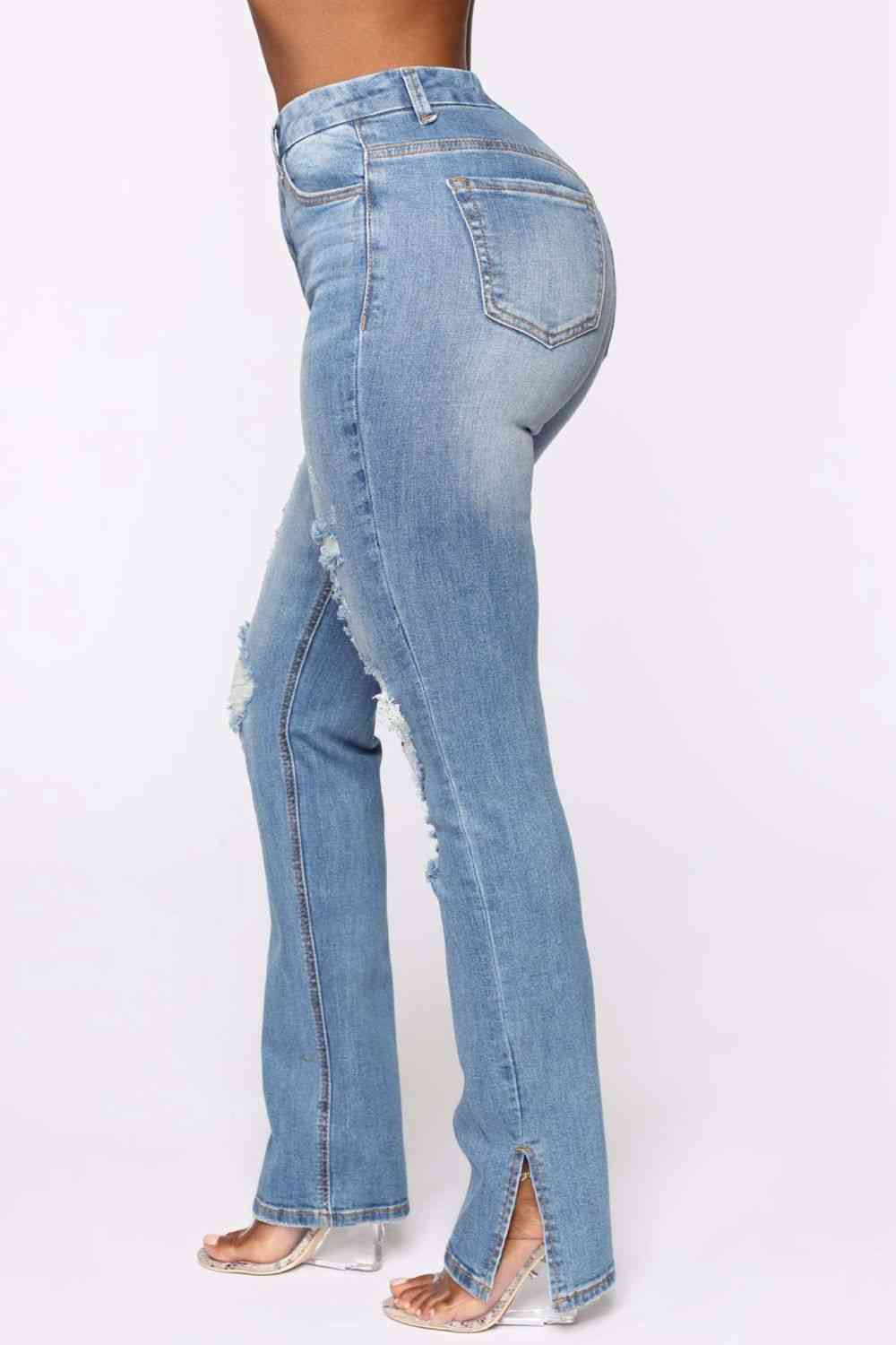 Distressed Slit Jeans - In Style Chics Boutique LLC