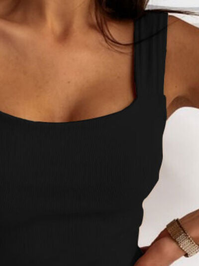 Square Neck Wide Strap Tank More Color Options - In Style Chics Boutique LLC