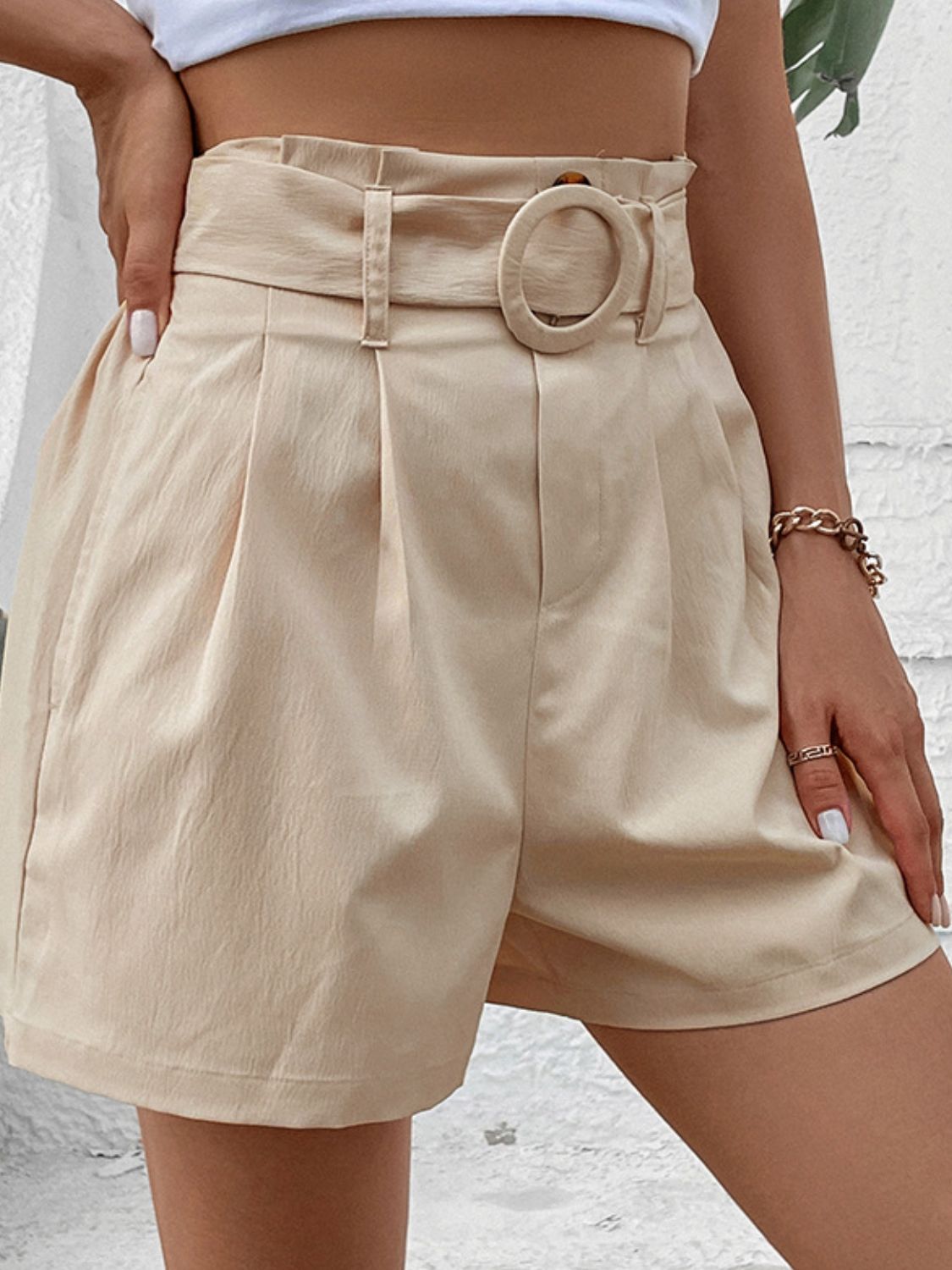 Belted Womens Shorts with Pockets - In Style Chics Boutique LLC