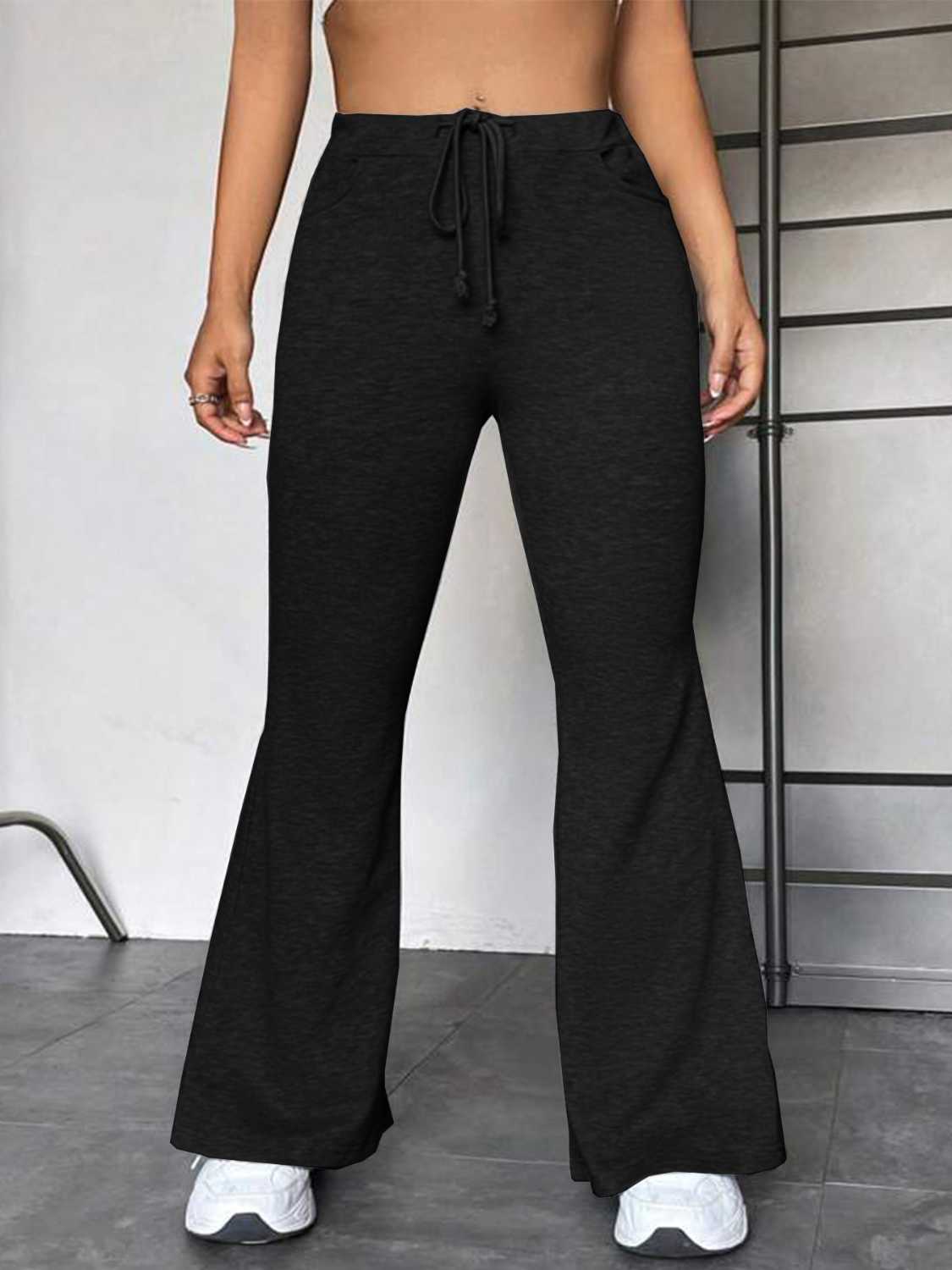 Drawstring Sweatpants with Pockets Heather Gray or Black - In Style Chics Boutique LLC