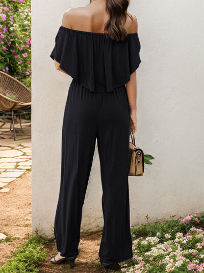 Off-Shoulder Wide Leg Jumpsuit More Colors! - In Style Chics Boutique LLC