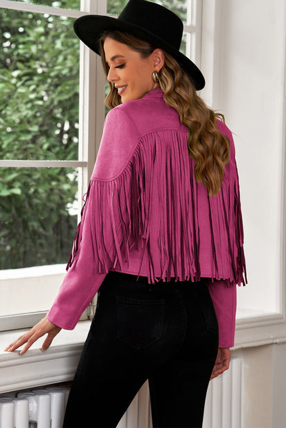 Fringe Trim Lapel Collar Cropped Blazer - More Colors! - In Style Chics Boutique LLC