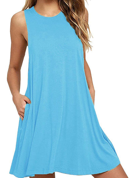 Full Size Round Neck Sleeveless Dress with Pockets - More Colors! - In Style Chics Boutique LLC