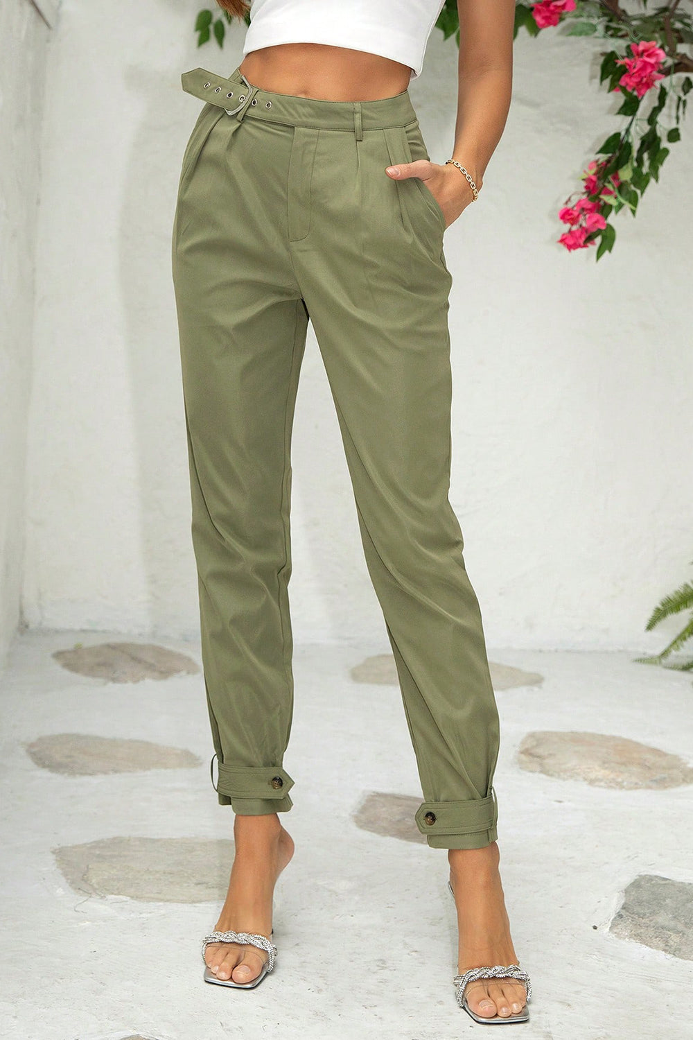 Belt Detail Jogger Pants - In Style Chics Boutique LLC