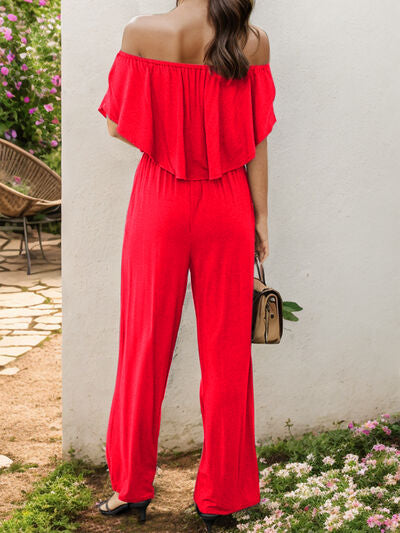 Off-Shoulder Wide Leg Jumpsuit More Colors! - In Style Chics Boutique LLC