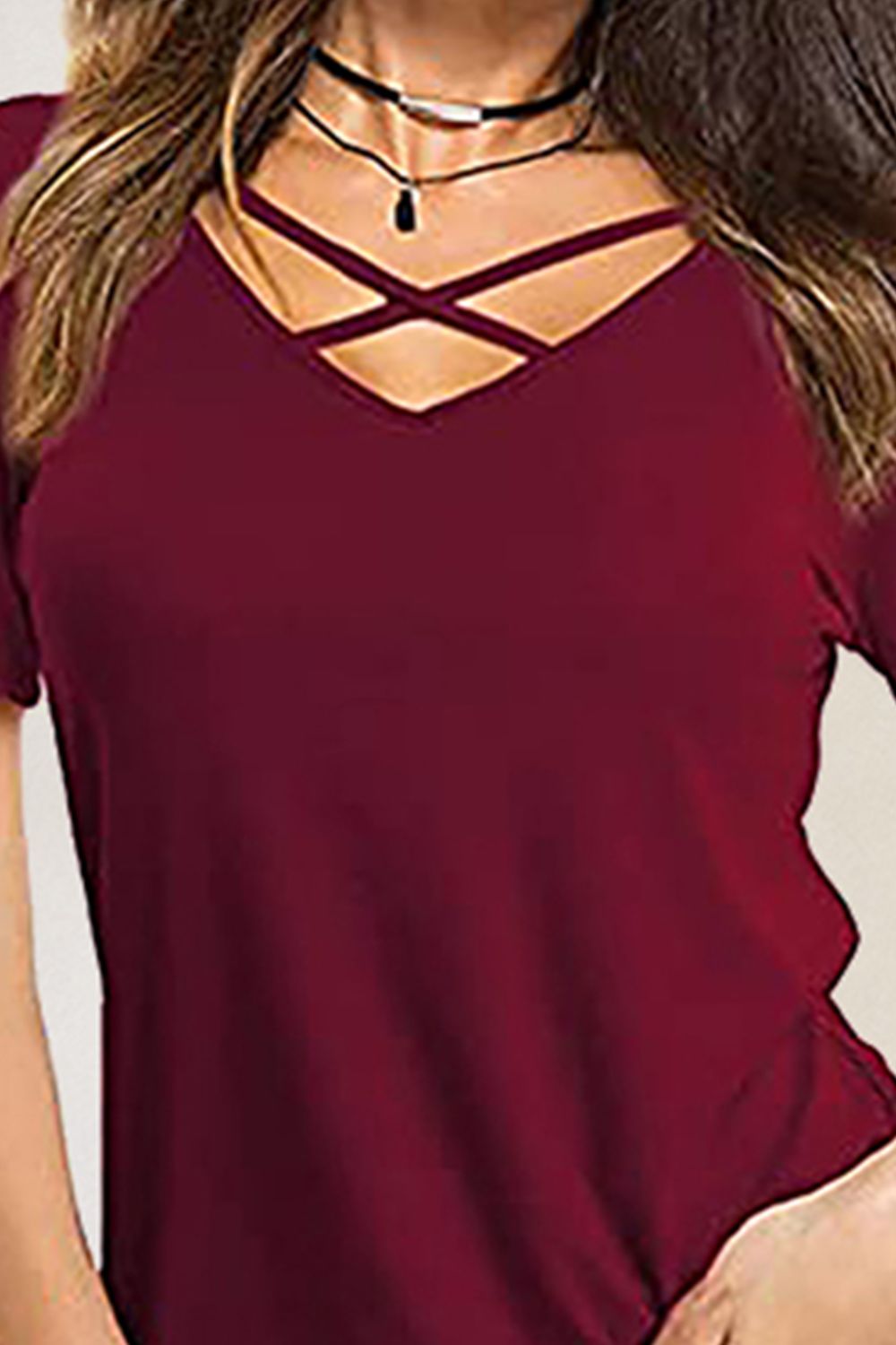 Crisscross Short Sleeve T-Shirt More Colors! - In Style Chics Boutique LLC