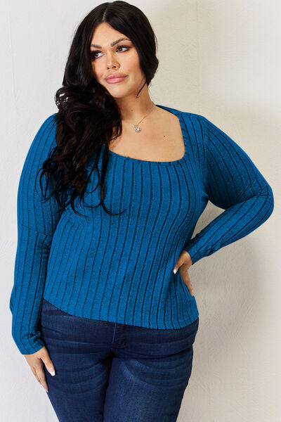 Basic Bae Full Size Ribbed Long Sleeve T-Shirt - More Colors! - In Style Chics Boutique LLC