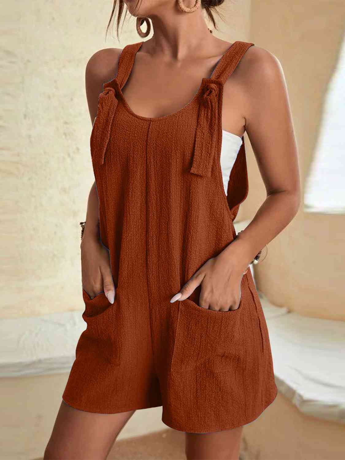 Full Size Scoop Neck Romper with Pockets - More Colors! - In Style Chics Boutique LLC