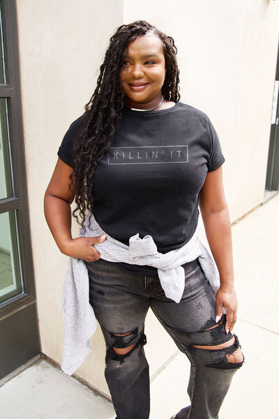 Simply Love Full Size KILLIN'IT Short Sleeve T-Shirt - More Color Options - In Style Chics Boutique LLC