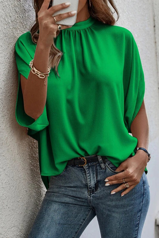 Tie Back Slit Half Sleeve Blouse More Colors! - In Style Chics Boutique LLC